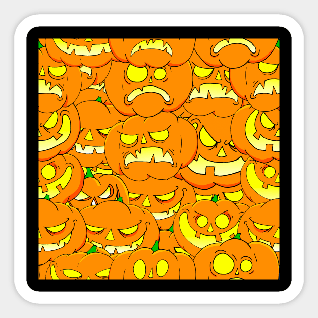 Halloween Pumpkins Pattern Sticker by lucamendieta